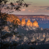 Blue mountains et Three sisters au coucher du soleil