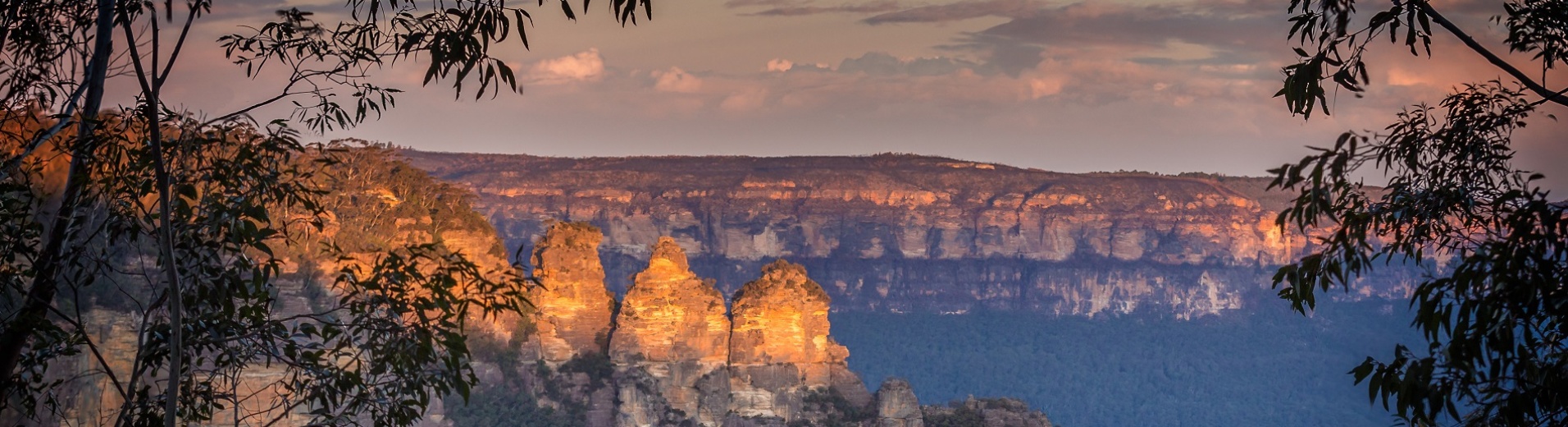 Blue mountains et Three sisters au coucher du soleil