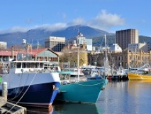 Port et ville d'Hobart Australie