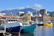 Port et ville d'Hobart Australie