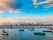 Skyline de Melbourne avec des bateaux au port