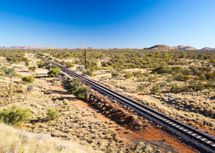 Chemin de fer du train The Ghan