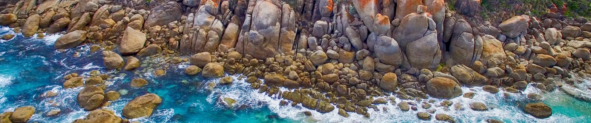 Vue aérienne sur le bord de mer des Wilsons Promontory