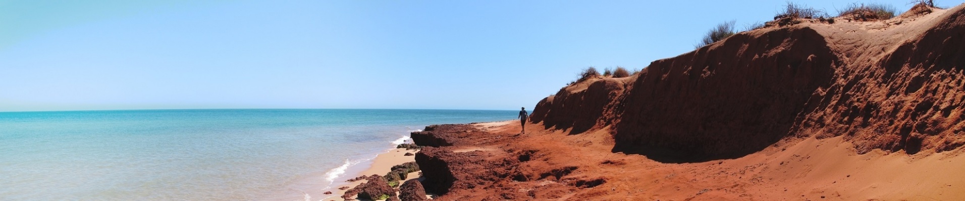 Homme qui se balade sur la plage du parc François Peron