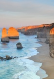 Coucher de soleil sur les douze apôtres à la Great Ocean Road