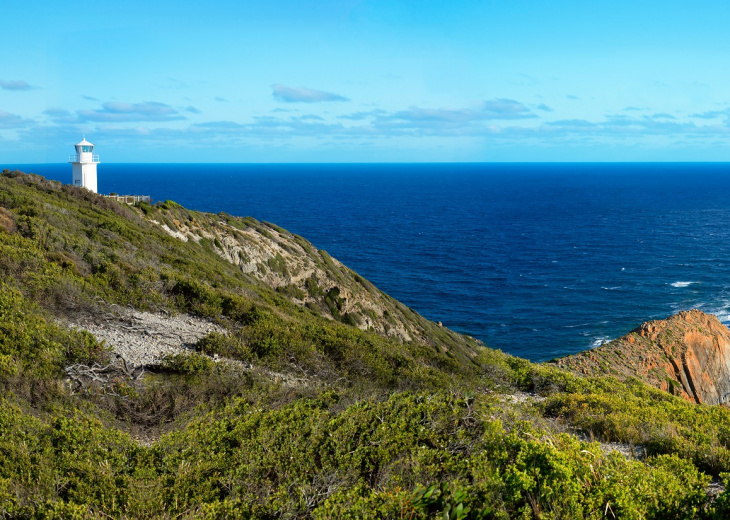 Vue panoramique sur le phare de Cape Liptrap